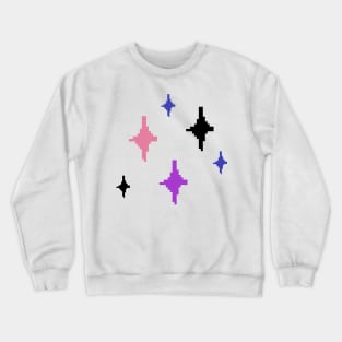 Genderfluid Pride Sparkles Pixel Art Crewneck Sweatshirt